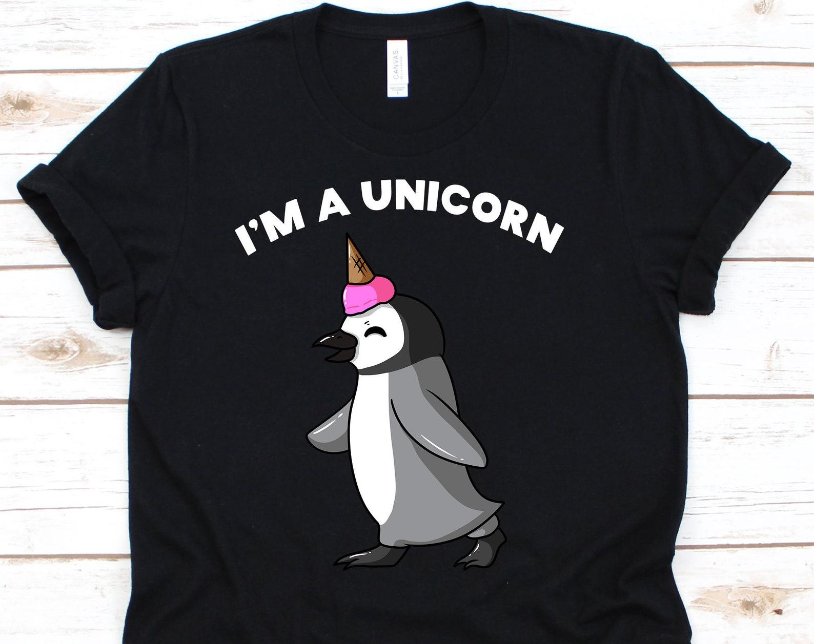 I m A Unicorn Shirt, Funny Penguin Unicorn Costume For Boys Girls Party, Unicorn Gift For Penguin Lover, Cute Penguin Tshirt For Kids S