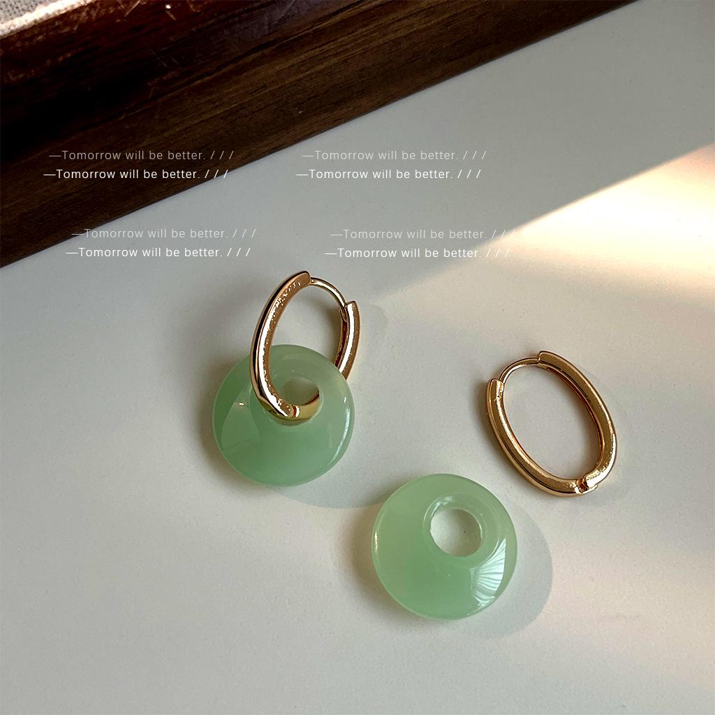 

Элегантные геометрические серьги из стекла и кристаллов в стиле ханьфу