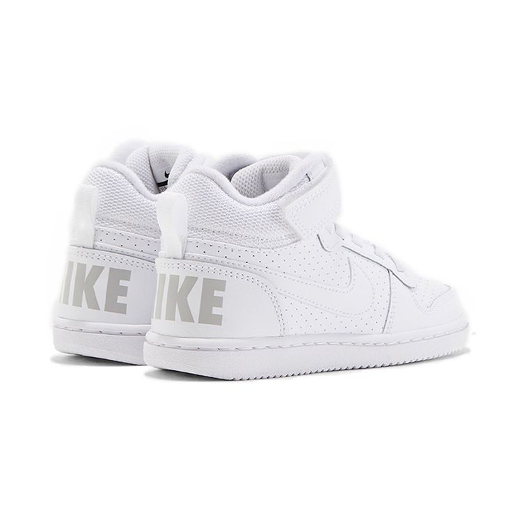 Nike Court Borough Casual Durable Non-Slip Support Mid-Top Sneakers Kids Sneakers White 870026-100