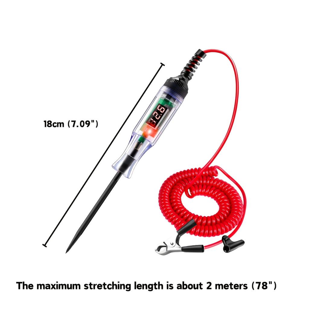 6V 12V 24V Car Truck Voltage Circuit Tester Digital LED Probe Test Pen Auto Diagnostic Repair Tool with Measuring Function