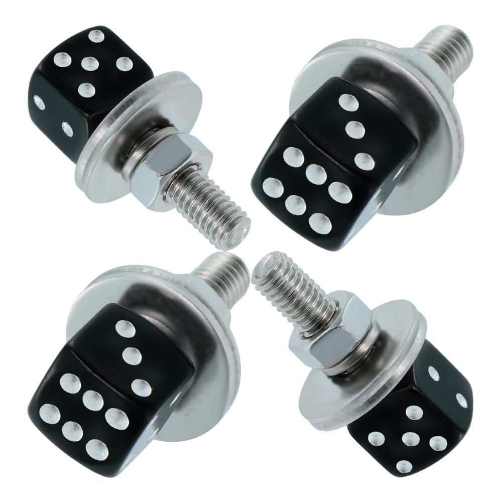 4Pcs Rust Resistant License Plate Screws Anti Loosening Frame Fastener Bolts Vehicle Accessories