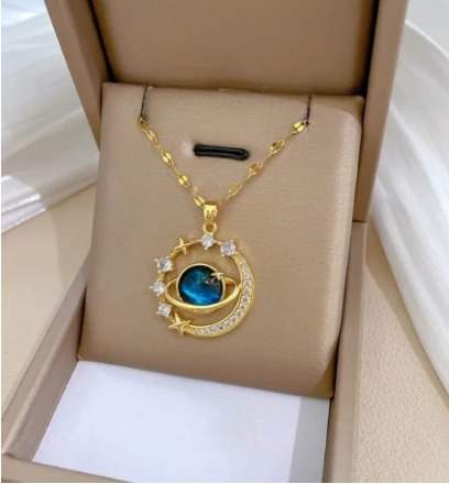 Luxury Shiny Stainless Steel 18k Gold Zircon Heart Butterfly Pendant Necklace Women Boutique Pearl Flower Leaf Necklace for Gift