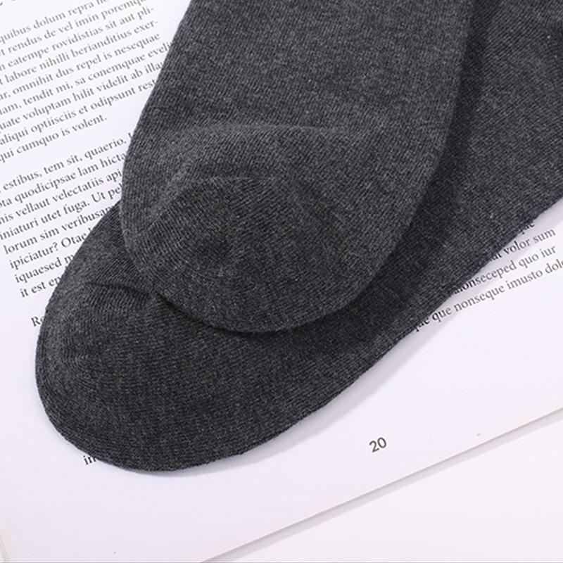 Men's 5 Pairs Mid-Calf Socks All-Season Soft Cotton Business Breathable Moisture-Wicking Solid Color Comfortable Premium Quality