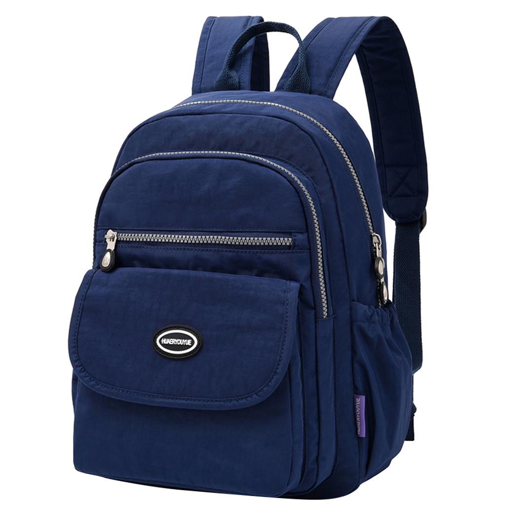 Women's Fashion Solid High Capacity Portability Zipper Student Backpacks