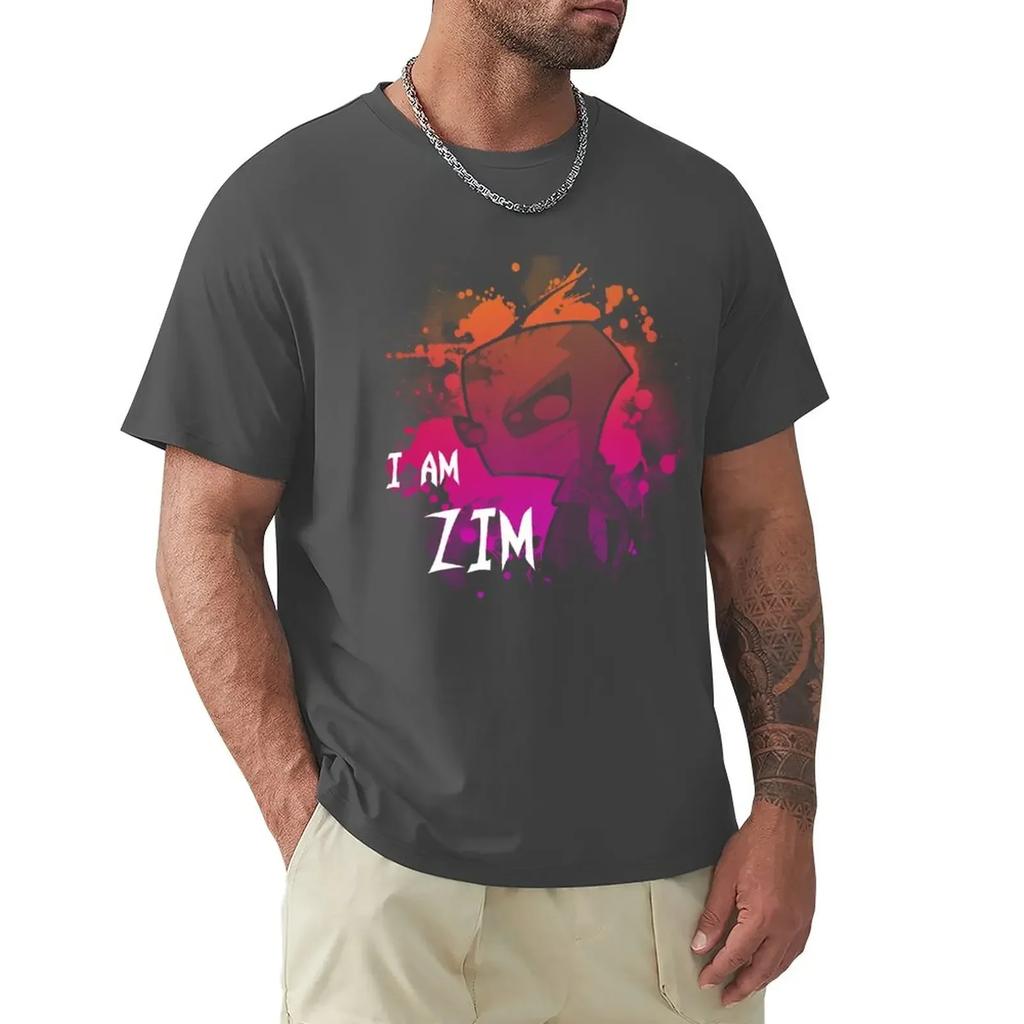 Round Neck I Am Zim T-Shirt custom t shirts design your own black graphics black t-shirts for Arrival streetwear Cotton
