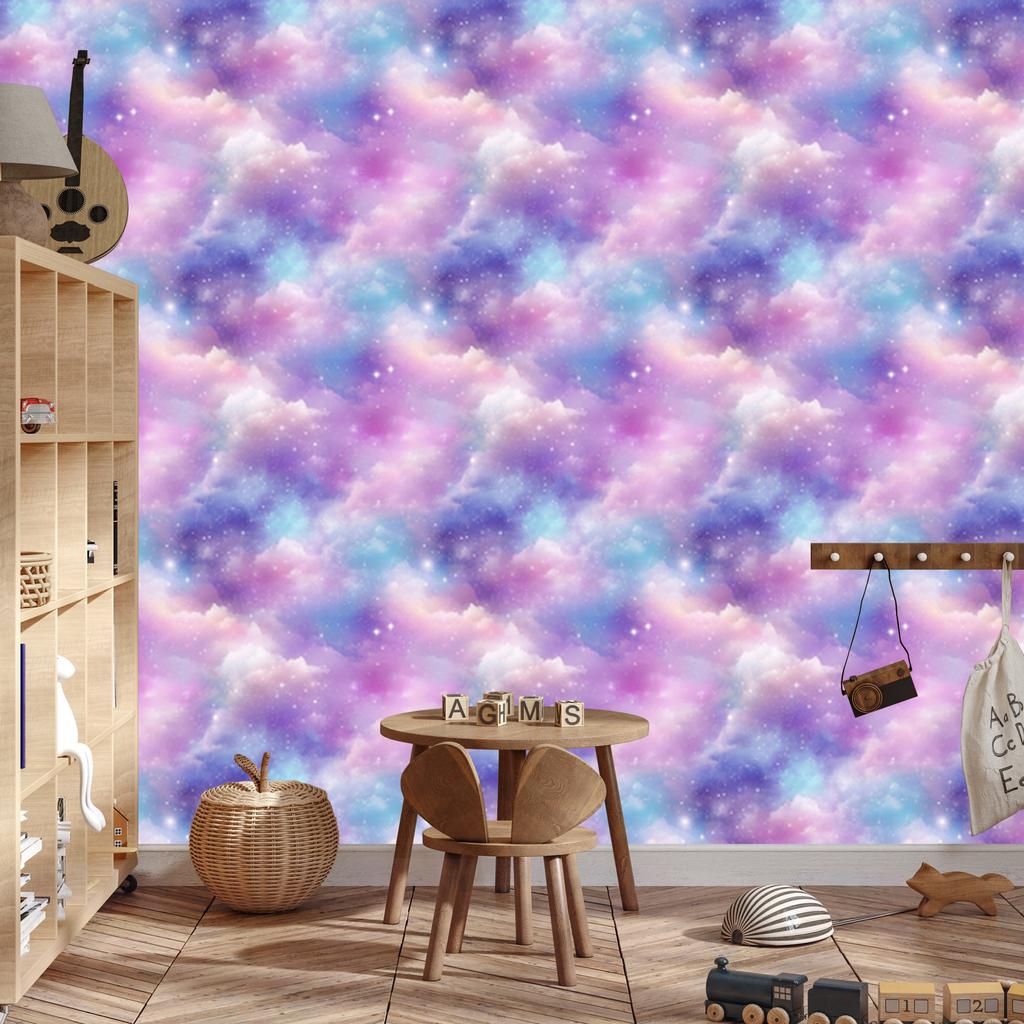 Watercolor Galaxy Wallpaper Lavender, Violet, Blue and Azure 50x1000