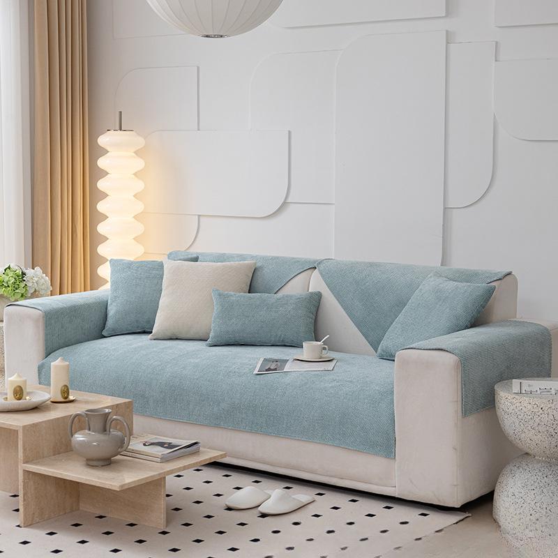 

Универсальная диванная подушка на четыре сезона, подушка из ткани синели, скандинавский простой современный нескользящий чехол для дивана из цельного дерева, чехол 70*70cm