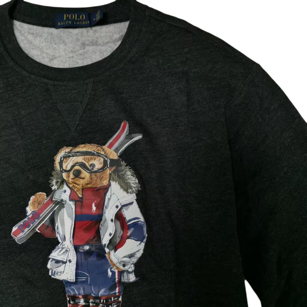 Polo Ralph Lauren Letter Bear Graphic Print Crew Neck Pullover Sweatshirt Men Sweatshirt 710778647-003