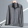 Men Summer Stand Up Ice Silk Sun Protection Clothing Thin Style Quick Drying Large Size