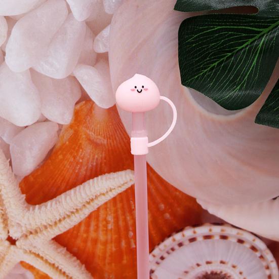 2 buc dopuri de paie reutilizabile, fără miros, încântător, moale, anti-alunecare, rezistente la praf, design de desene animate, capace de paie pentru utilizare zilnică