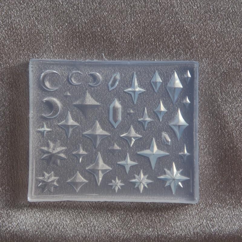 

Silicone Resin Mold for Casting with Gemstone, Diamond, Star, and Cross Designs - Durable, Reusable, and Easy to Clean