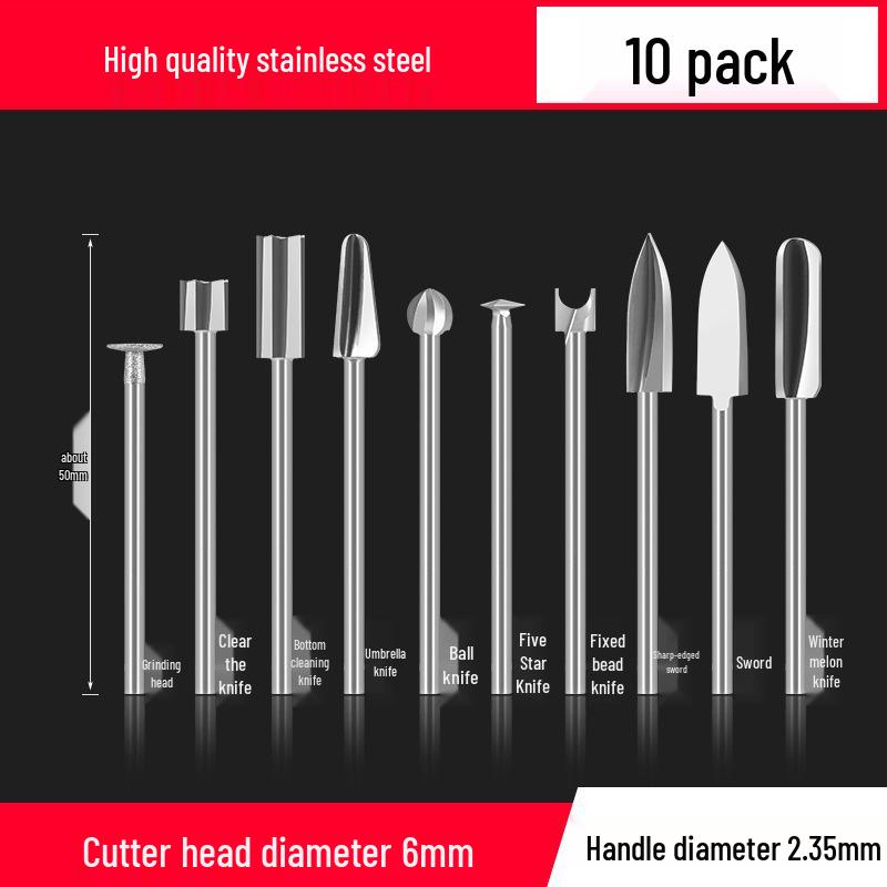 Dental & Wood Carving Tool Set: Power Tool, Engraving Knife, Steel Drill Bit, Grinding & Scribing Heads