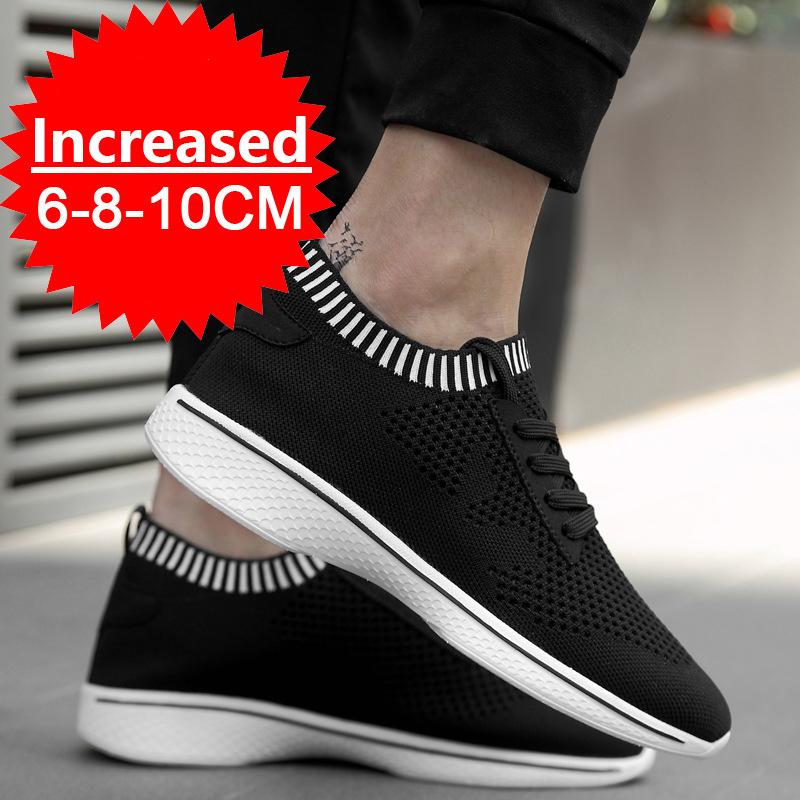 Height Increasing Shoes for Men 8cm Invisible Elevator Sneakers Man Breathable Mesh White Casual Shoes Men Sneakers 10cm Insole