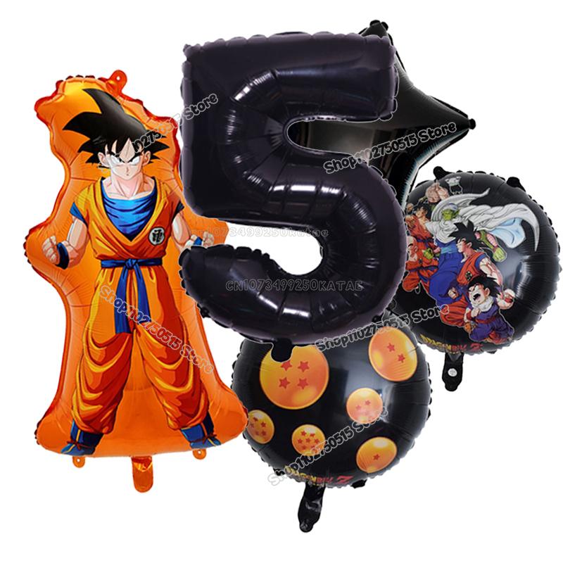 Anime Son Goku Kinderverjaardag Decoratie Dragon Ball Nummer Ballonnen Set Jongen Meisje Feestartikel Cartoon Babyborrel Verjaardagsdecor