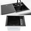 G1/2in Thread Stainless Steel Concealed Single Bowl Sink with Water Faucet for Kitchen Balcony