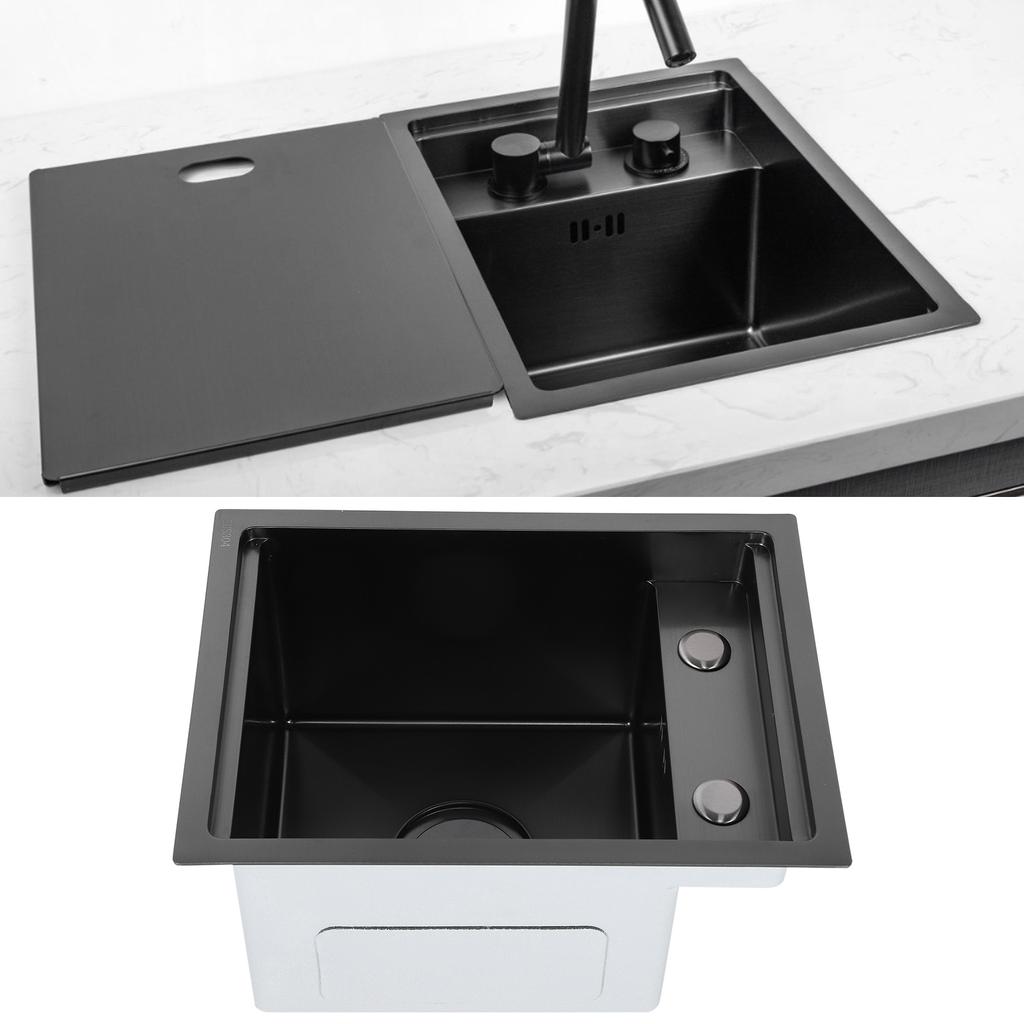 G1/2in Thread Stainless Steel Concealed Single Bowl Sink with Water Faucet for Kitchen Balcony