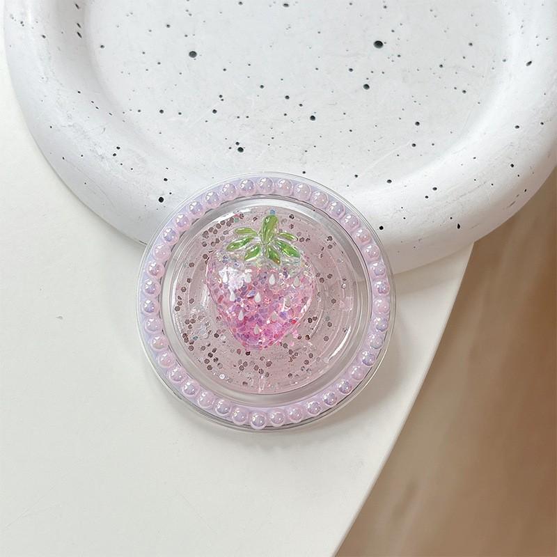 

Pearl Magnetic Suction Mobile Phone Airbag Holder Drip Glue Glitter Powder Small Fresh New Women s Ring Wholesale Party Gift