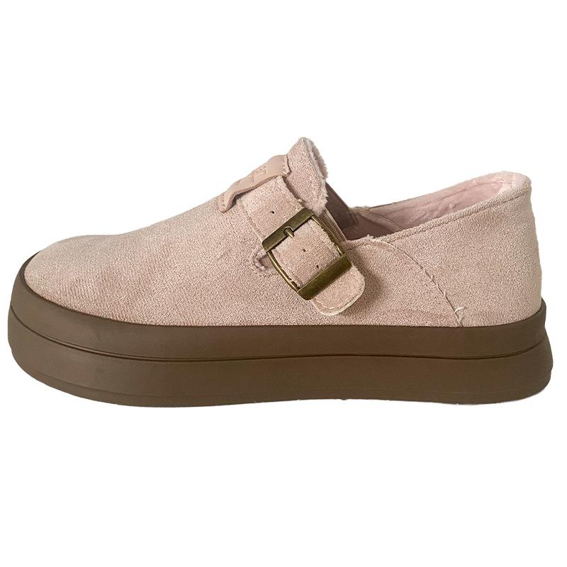 BE-6818 бархатная платформа Boken обувь женская обувь зимняя теплая обувь для доски повседневная обувь хлопковая обувь 2024 новая ниша 35 розовый 4849₽