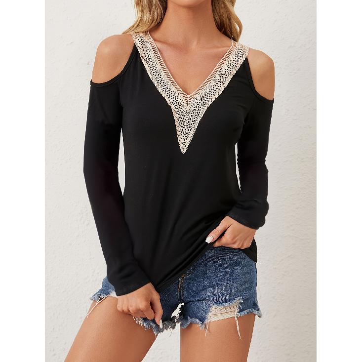 Spring And Autumn New Women'S Versatile Long Sleeve Daily Business Commuter Elegant Comfort Sexy Bottom Shirt Top