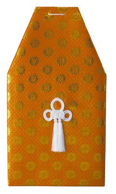 Wide Gold Cover, Red [For 6-inch Urns]  Buddhist Altar Supplies, Home Memorial Urns