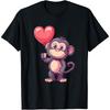 Monkey Holding Heart Balloon Boys Girls Boys Girls Valentines Day Cotton Men T Shirt