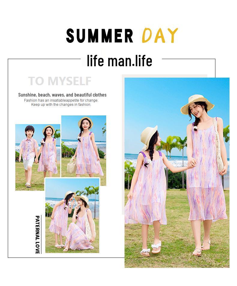 Stylish Summer Beachwear: Mother-Son & Mother-Daughter Dress
