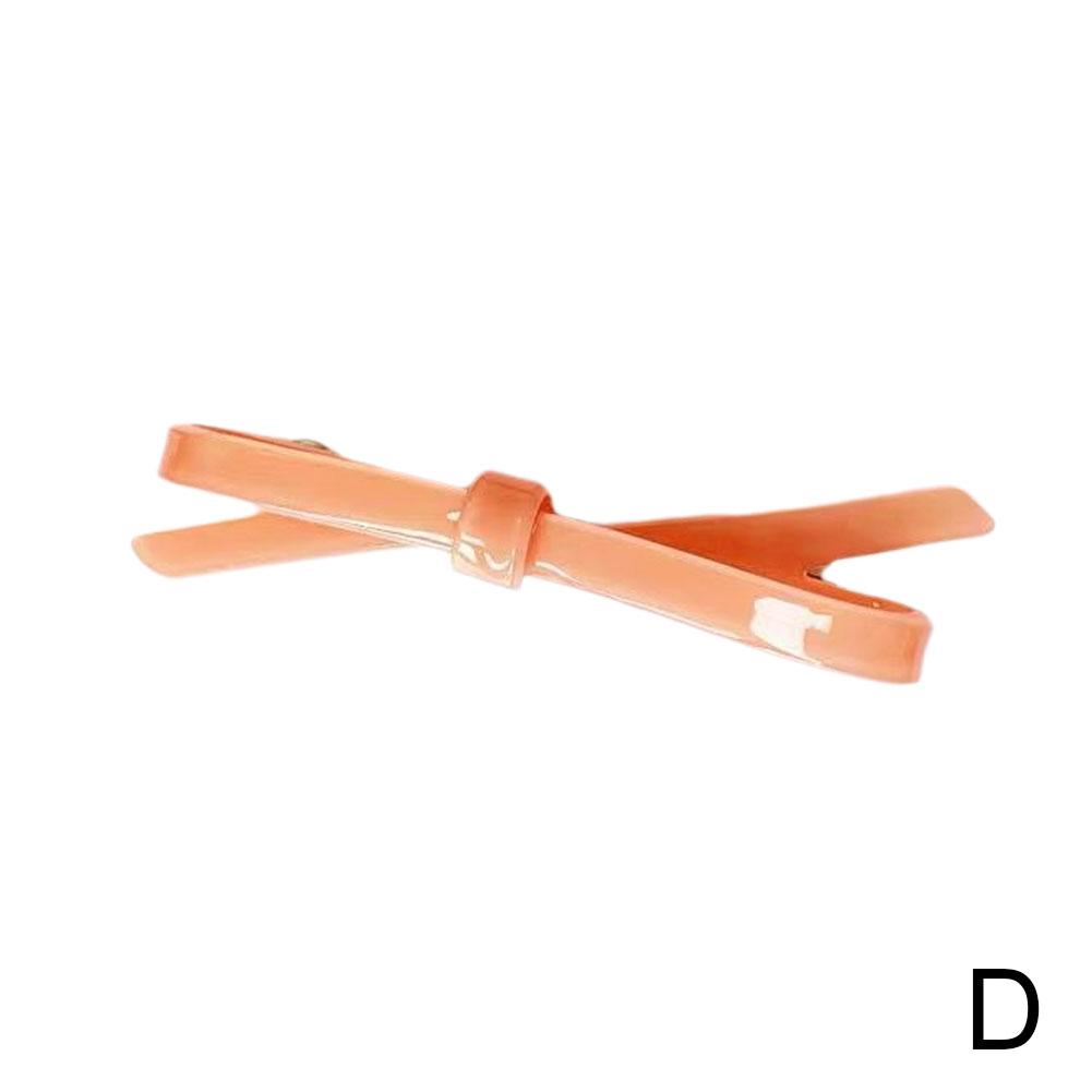 5-color Women Bow Hair Clips Plain Color Acrylic Hairgrip Tie Sweet Hair Bowknot Bow Simple Cute Hairpin Accessories Pins S X8m4