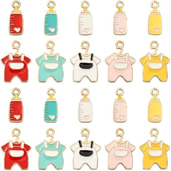 KitBeads 40pcs Enamel Rabbit Charms Mixed Styles Easter Bunny Charms Flower Printed Animal Bunny Rabbit Charms for Jewelry Making Bulk