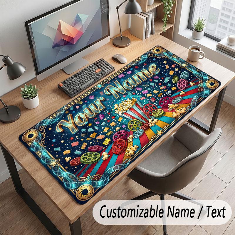Celebration Theme Customized Mouse Pad Personalized Print Name Text Desk Mat For Home Office Table Decor