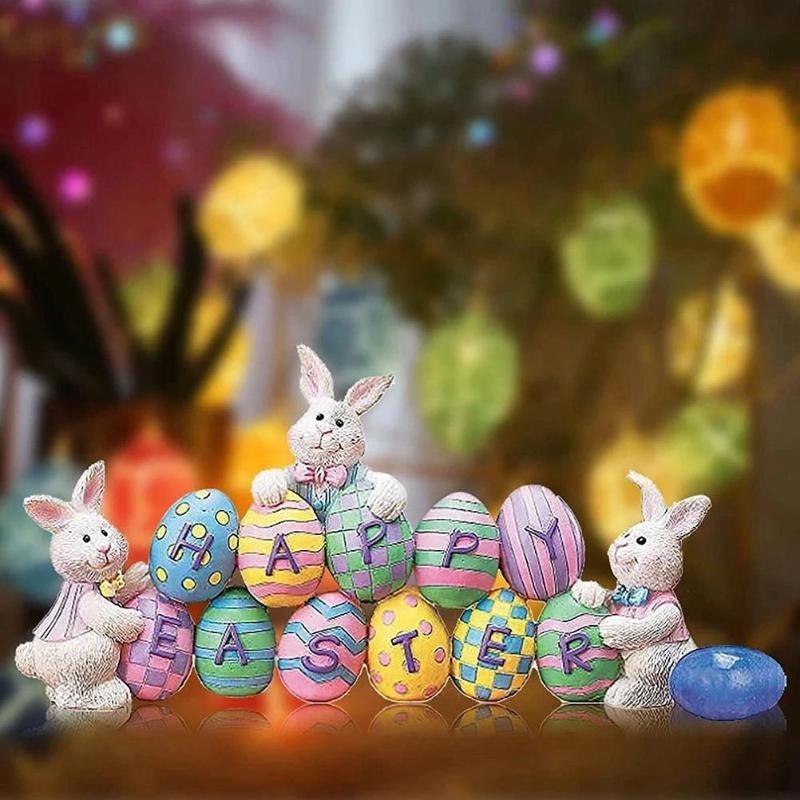 Påsk 2025 Vårkanin Bordsdekoration Söt Hantverkskanin Figurer Heminredning Festtillbehör Partydekoration Alla hjärtans dag
