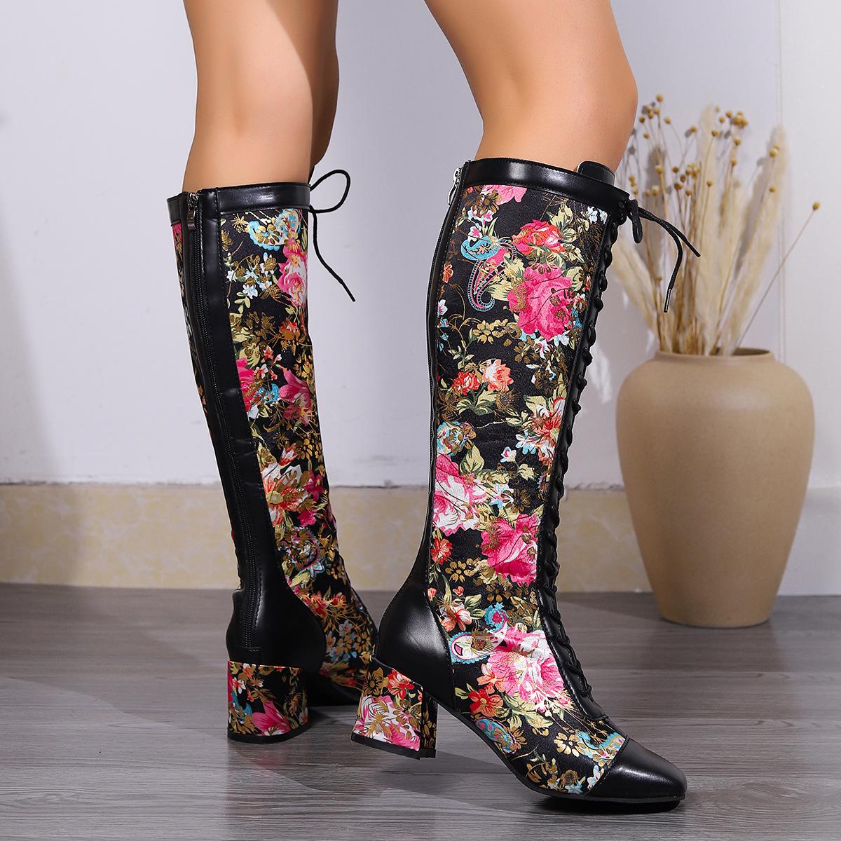 

Европейские и американские женские сапоги Санта-Клауса 2024 года, новые модные кожаные сапоги средней длины Mujer Zapatillas De Deporte 39