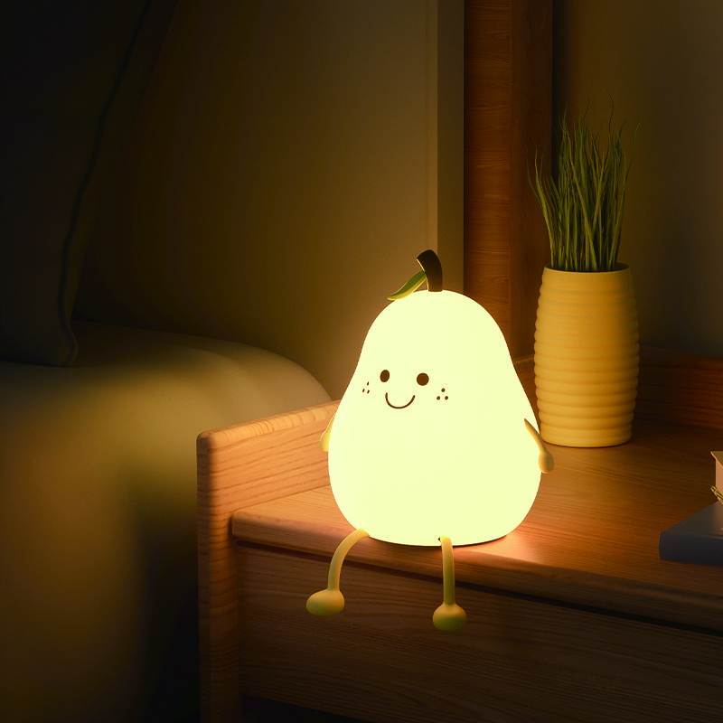 Pear Night Light, kids bedroom , rechargeable, as decoration, fruit shaped , creative gift