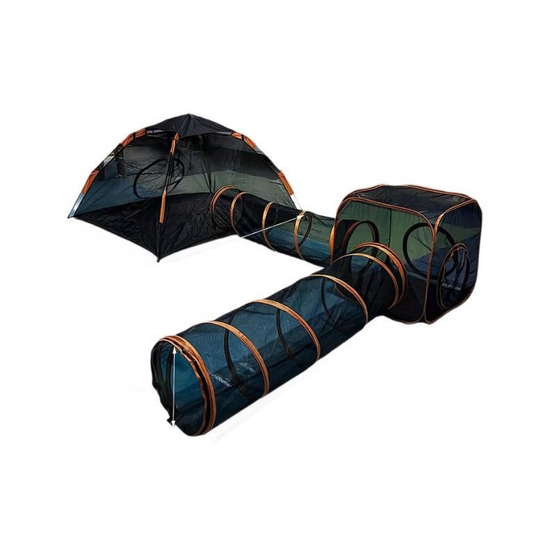 In-Stock Portable Pet Tent Set: 6-Piece Cage, Tunnel & Freely Assembled Fence for Cats and Dogs