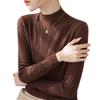 Women's High-Quality Textured Winter Sweater with Half-High Collar and Long Sleeves