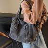 2025 new Japanese leisure students class large-capacity shoulder bag fashionable versatile solid color denim messenger bag