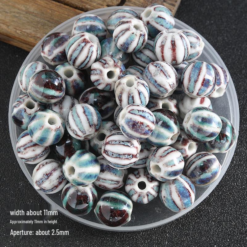 DIY Flower Glaze Watermelon Ceramic Beads – Loose Porcelain Beads for Jewelry, Clothing Accessories, Bracelet & Necklace Crafts