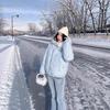 Sweet Lazy Wind Striped Cotton Jacket Fur Collar Hooded Cotton Jacket Women's Winter New Versatile Down Cotton Bread Jacket