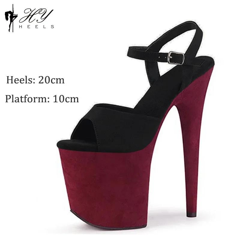 20cm Sexy Model Runway Shoes Performance Dress Wedding Banquet Super High Heels Sandals Sexy Fashion High Heels Shoes
