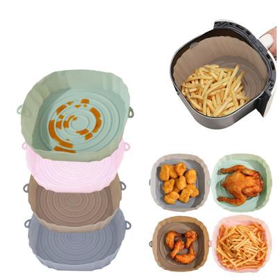 Silikon Heißluftfritteusen Backblech Heißluftfritteuse Silikonkorb Gebratenes Hähnchen Pizza Blech Silikonform Für Heißluftfritteusenzubehör
