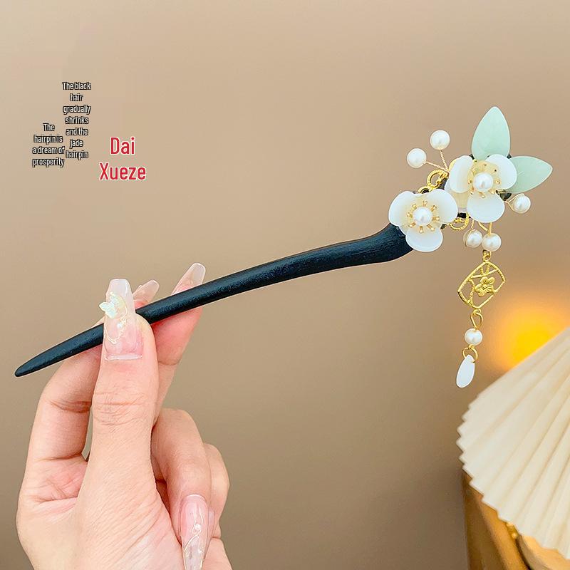 Ancient Chinese-Style Hanfu Hair Accessories: Elegant Updo Hairpins with Tassels for Women