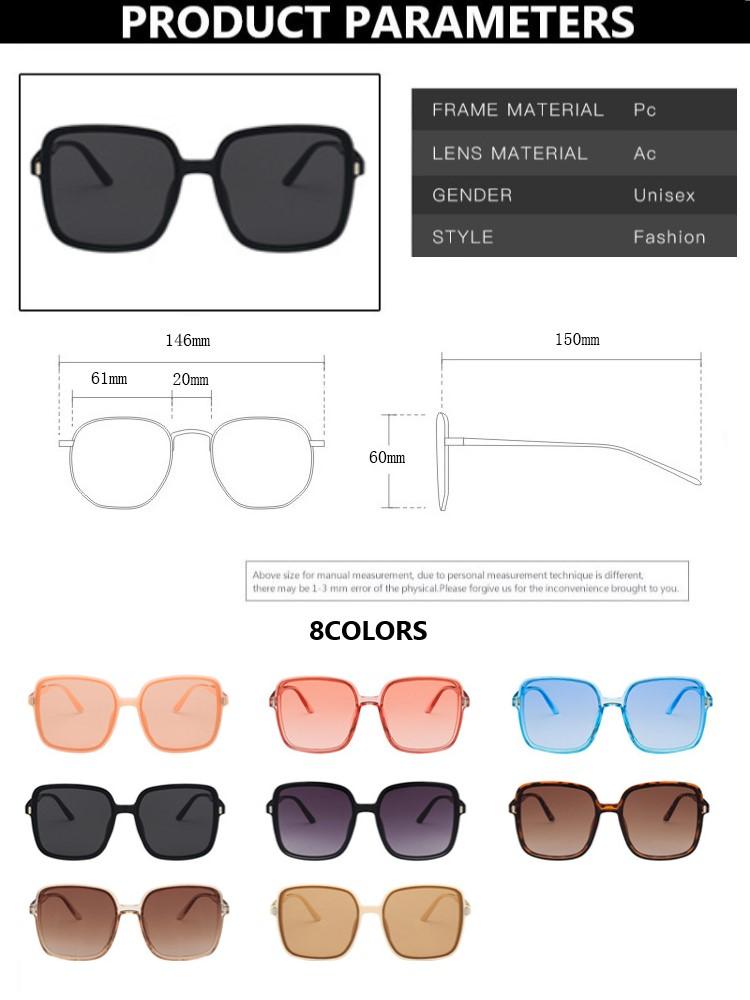 Oversized Trendy Designer Style Style Rectangular Sun Glasses Glasses Ladies Vintage Classic Gradient Sun Eyeglasses Female Clear Lens Black White