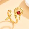 High-End Retro Titanium Steel Gold-Plated Irregular Design Open Ring