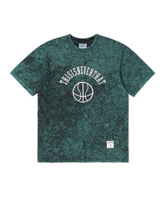 Thisisneverthat Verwaschenes Basketball-T-Shirt Grün