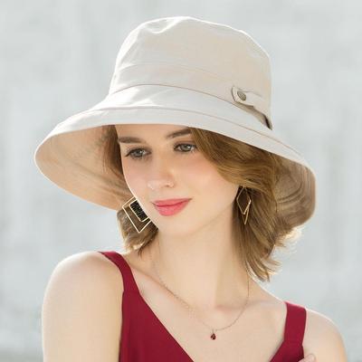 Cappello Estivo da Donna 100% Cotone Traspirante a Tesa Larga Cappello a Secchiello Cappellino per Esterno Protezione UV
