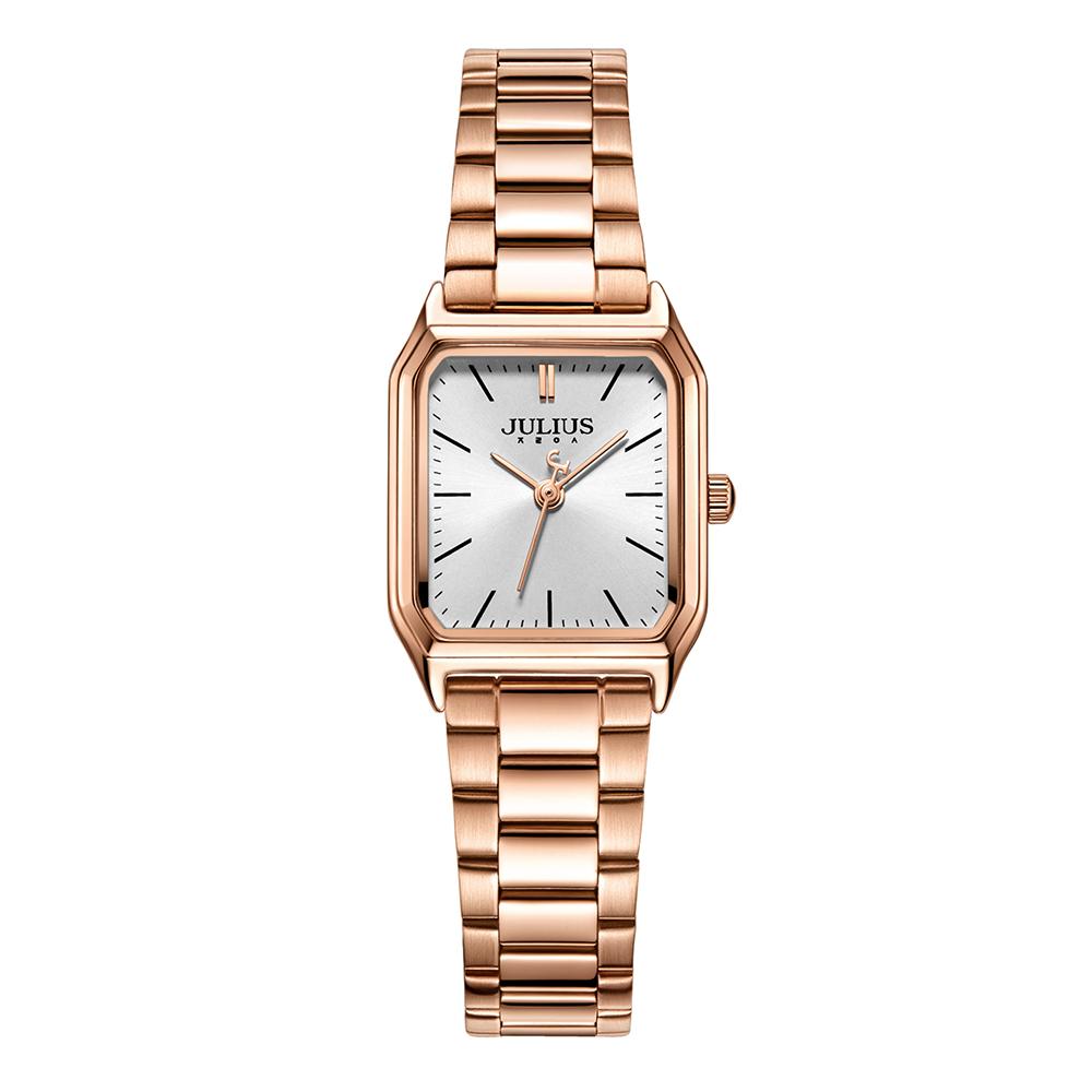 Jyullieoseu Ja-1304 Women'S Slim Square Metal Band Wristwatch