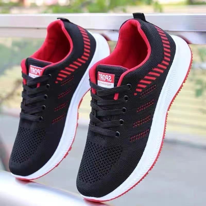 Annual sports shoes comfortable breathable little white shoes flying woven breathable casual shoes men's