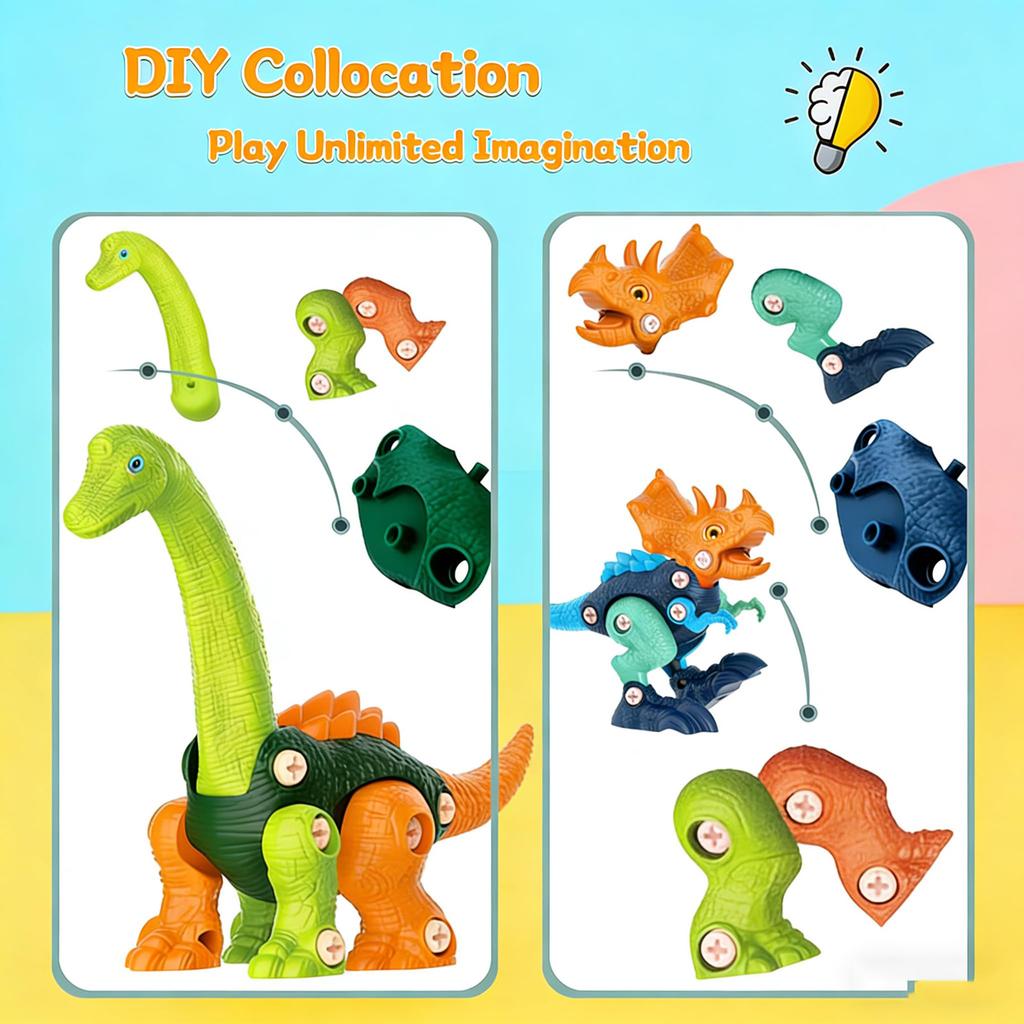 Children's Dinosaur Building Block Toy, Educational Assembly Toy, Dinosaur Theme, Ideal Birthday Gift For Girls Aged 3-8.
