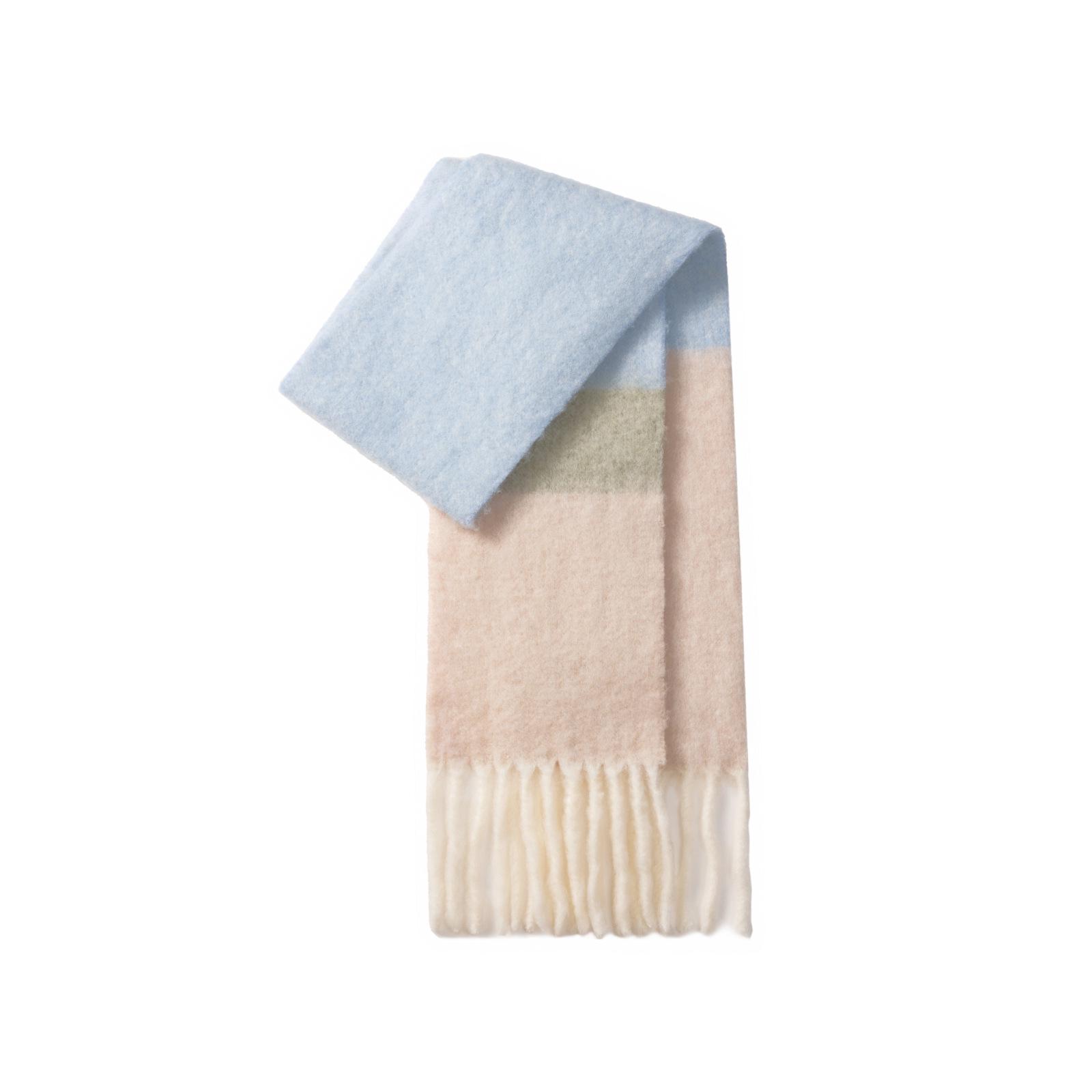 

Женский шарф из 85% шерсти: Высококачественный пэчворк в стиле колор-блок для осени и зимы - Теплый, длинный, универсальный шарф-манишка 210x22 cm, 85% Merino Wool