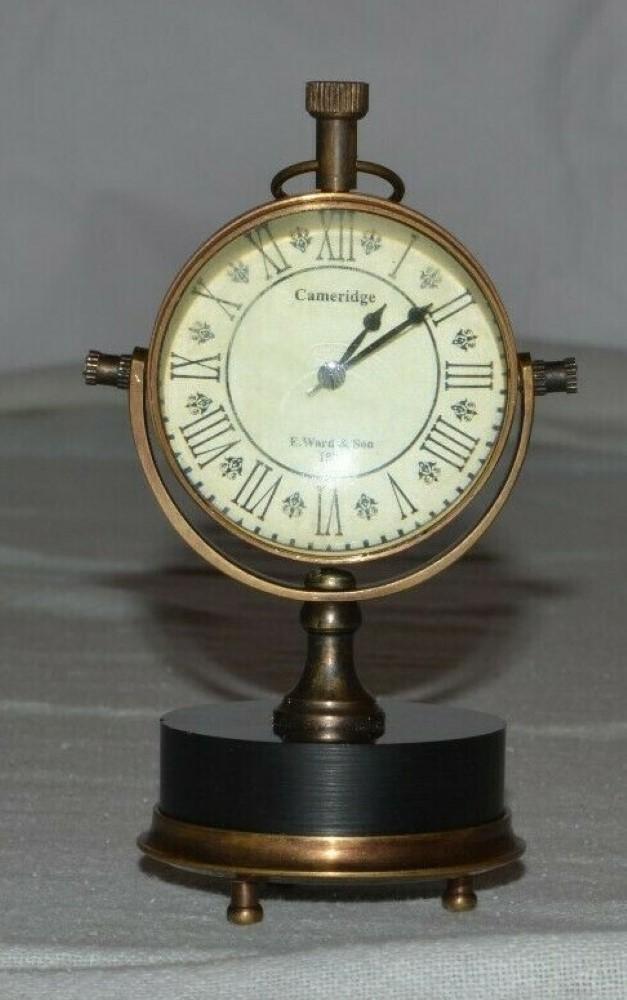 Antique Desk Clock Vintage Table Top Antique Brass Decorative Gift