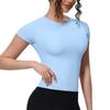 New-style Sports-inspired, Figure-hugging, Short-sleeved, Breathable Yoga T-shirt for Running, Training and Fitness – Women’s Top